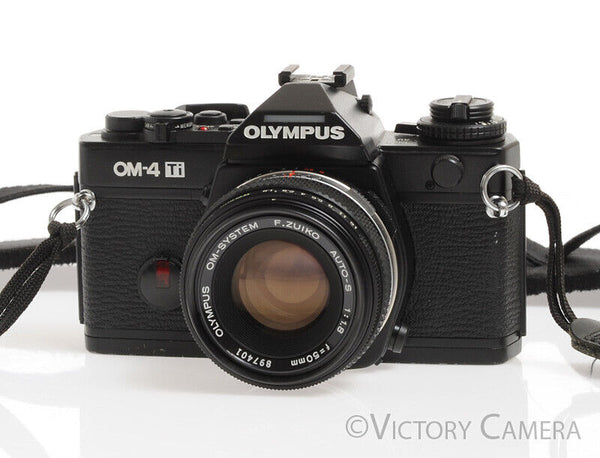 Olympus OM-4Ti OM-4 Ti Rare Black 35mm Camera w/ 50mm f1.8