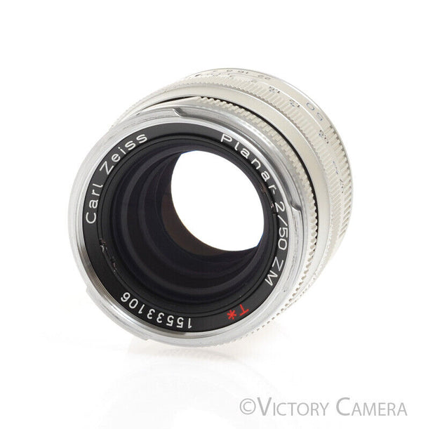 Zeiss Planar 50mm f2 ZM T* Silver Prime Lens for Leica M Mount -Clean-