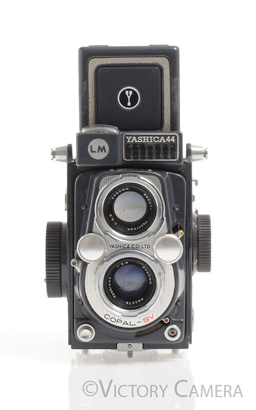 Yashica 44 LM Baby TLR Camera w/ Leather Eveready Case -Working, Cool-