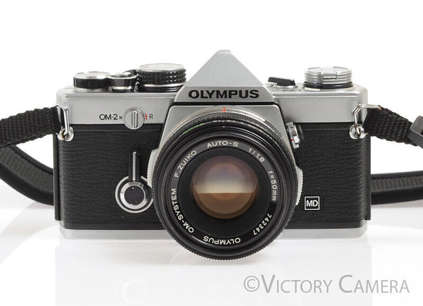 Olympus OM-2N OM2N Chrome 35mm SLR Film Camera w/ F.Zuiko 50mm F1.8 Lens