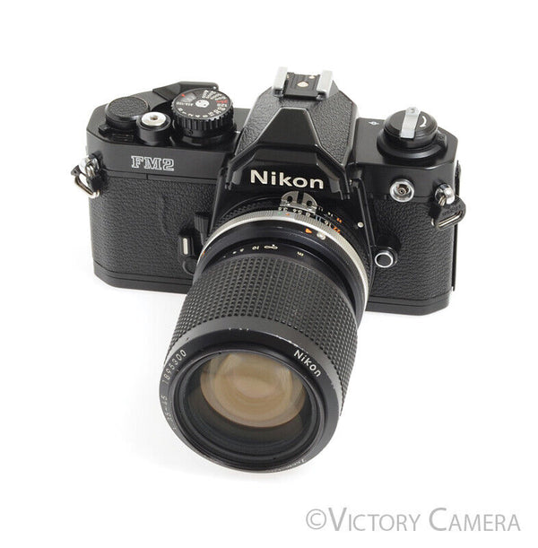Nikon FM-2n FM2n Black Camera Body w/ 35-105mm F3.5-4.5 AI-S Lens -New  Seals-