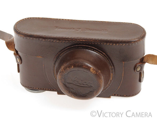 Leica Genuine Brown Leather Eveready EFSAB Case for Leica II & IIF -Clean-