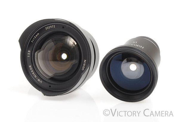 Nikon UW-Nikkor 15mm f2.8 Underwater Wide Angle Lens w/ DF-11 Finder -Clean-