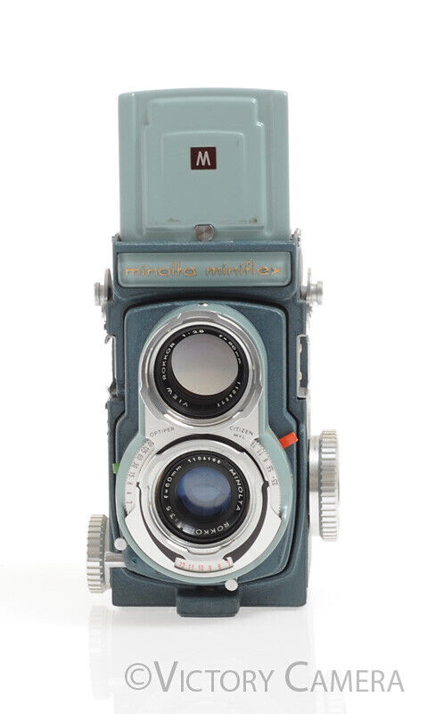 Rare Minolta Miniflex Blue 4x4 TLR Camera w/ Rokkor 60mm f3.5 -Clean i