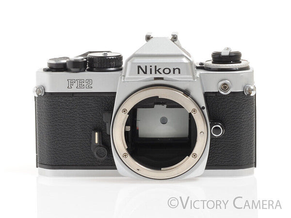 Nikon FE2 FE-2 Chrome 35mm Film Camera Body -Bargain, No Meter-