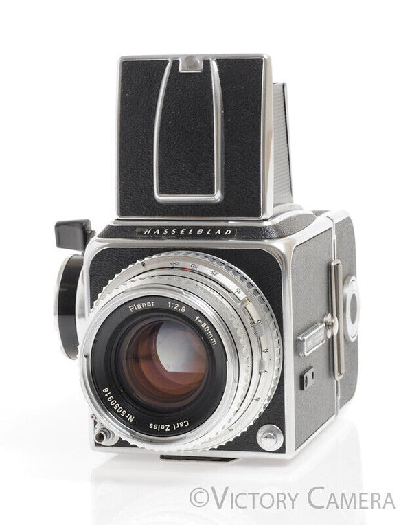 Hasselblad 500c Chrome Camera w/ Rare Split Prism Grid Screen, 80mm, 1