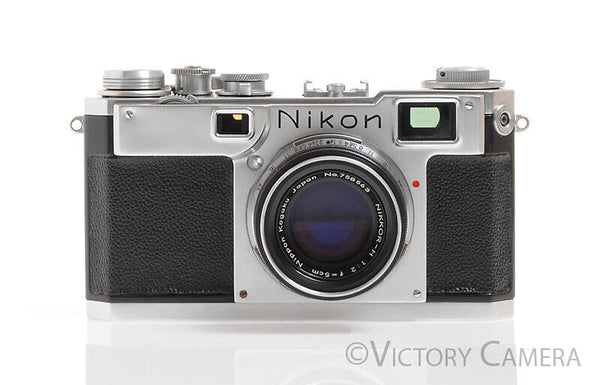 Nikon S2 Chrome 35mm Rangefinder Camera w/ Nikkor-H 5cm F2 Lens -Read-