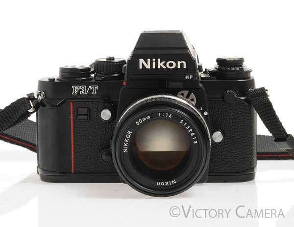 Nikon F3/T F3T HP Black 35mm Titanium Film Camera w/ 50mm f1.4 