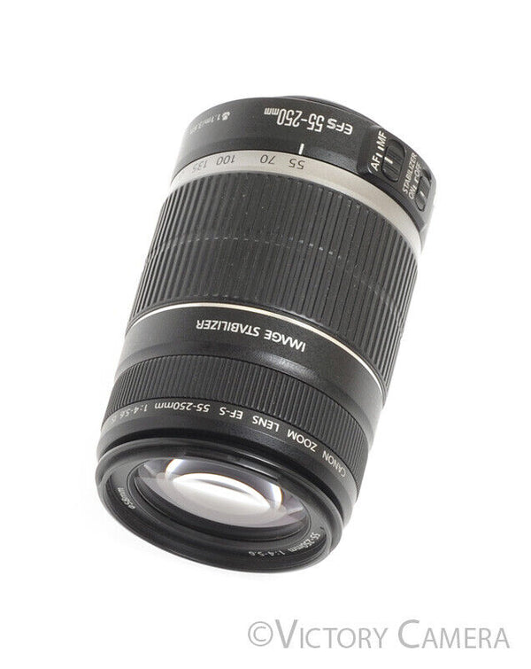 免税物品【美品】Canon EF-S 55-250 4-5.6 IS フード付き レンズ(ズーム)