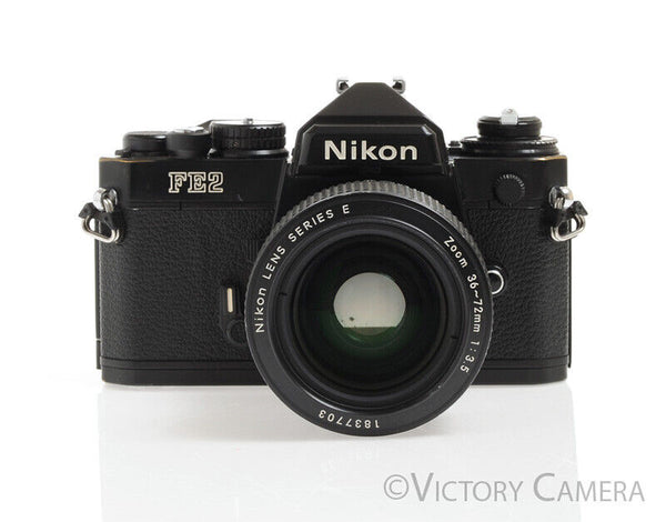 Nikon FE-2 FE2 Black Camera w/ 36-72mm AI-S Zoom Lens -New 