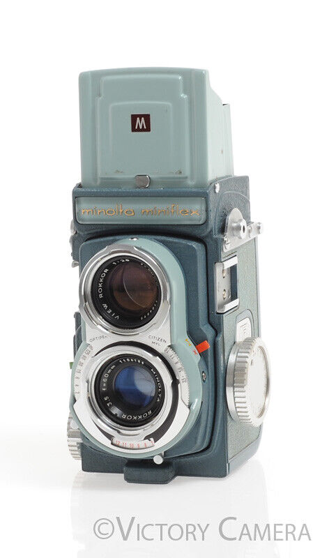 Rare Minolta Miniflex Blue 4x4 TLR Camera w/ Rokkor 60mm f3.5 -Clean i