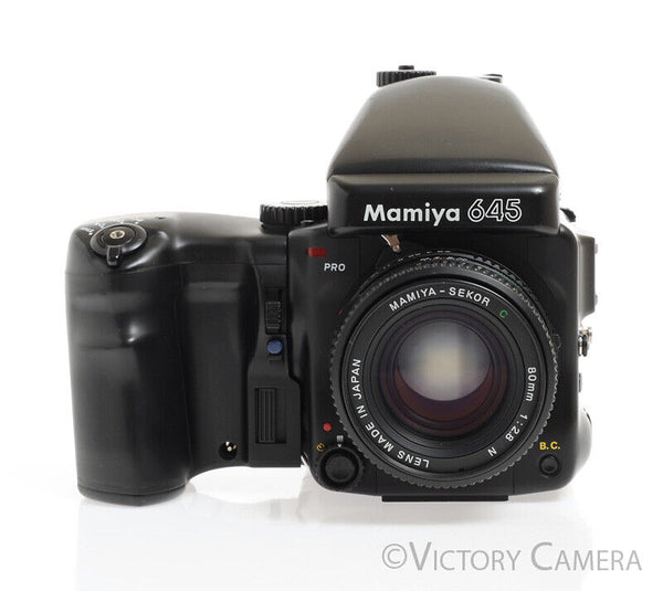 Mamiya 645 Pro Camera AE Metered Prism FE401 w/ 80mm N Lens & Winder [EXC+]