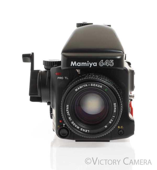 Mamiya 645 Pro TL Camera AE Metered Prism FE401 80mm f2.8 N Lens [EXC+]