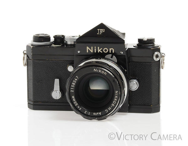 Nikon F Black Camera Body w/ Photomic Prism & 50mm f2 Lens 