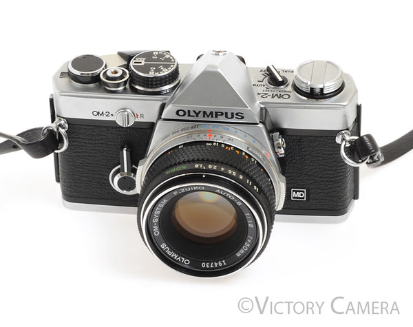 Olympus OM-2N OM2N Chrome 35mm SLR Film Camera w/ 50mm F1.8 Lens -New