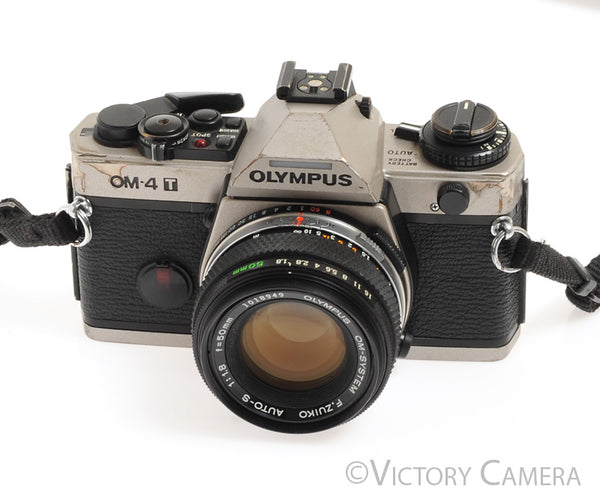Olympus OM-4T OM-4 T Titanium 35mm Film Camera w/ 50mm f1.8 Lens -New Seals-