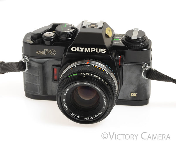 Black Olympus OM-2 35 MM Film Camera with 50 MM F 1.8 Auto-S store Zuiko Lens