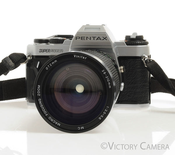 Vintage PENTAX Super Program outlet 35mm Film Camera with 50mm Lens & Battery Pack