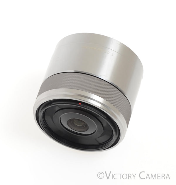 Sony E 30mm f/3.5 Macro Autofocus APS-C Silver Lens for E-Mount w/ Shade