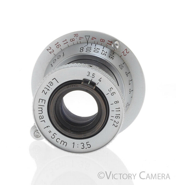 Leica Elmar 5cm 50mm F3.5 L39 Feet LTM Screw Mount Lens Red
