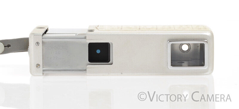 Minolta 16 Chrome Subminiature Spy Camera w/ 22mm f2.8 Rokkor Lens -Clean- - Victory Camera