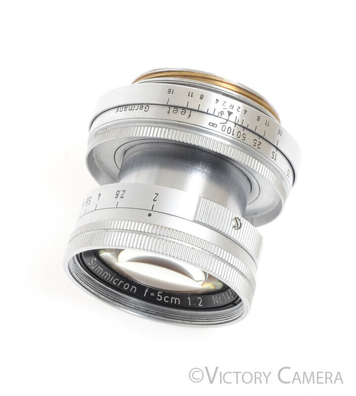 Leica 5cm 50mm f2 Collapsible Summicron LTM Prime Lens with Caps -Nice- [EXC-] - Victory Camera