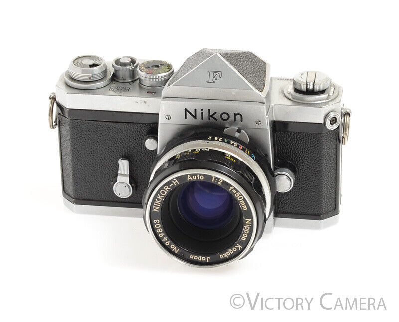 Nikon F Early 1960/61 64xxx w/ 50mm f2 Lens, Eye Level Finder -Good Se