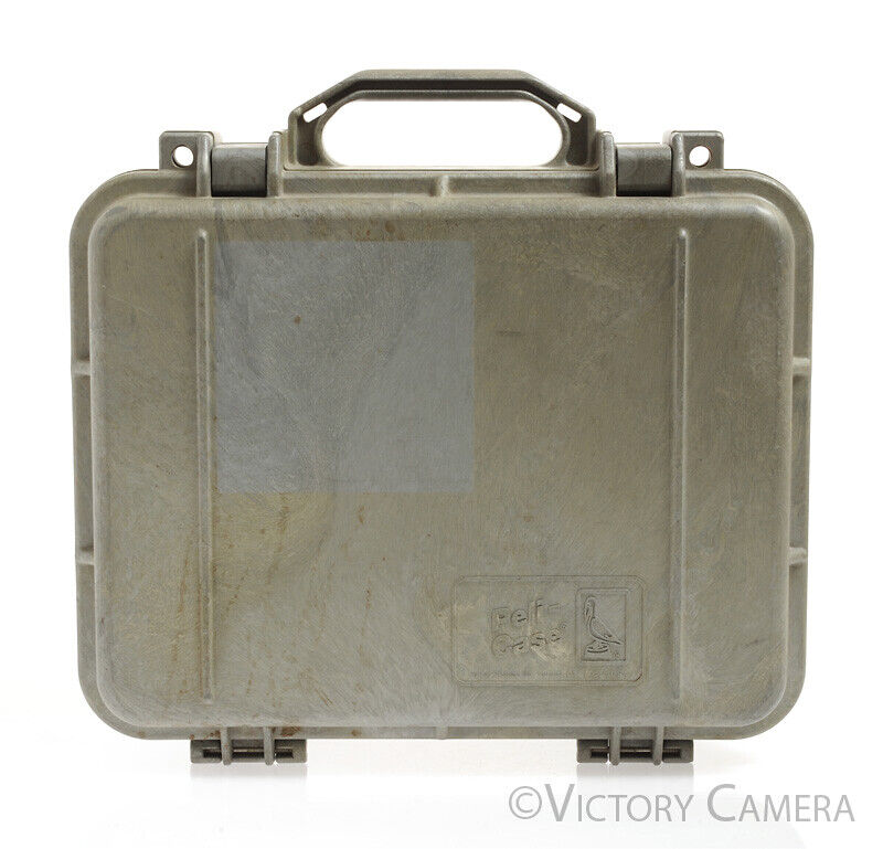 Pelican Peli-Case 13&quot; x 10&quot; x 6&quot; Grey/Green Hard Plastic Camera Case - Victory Camera