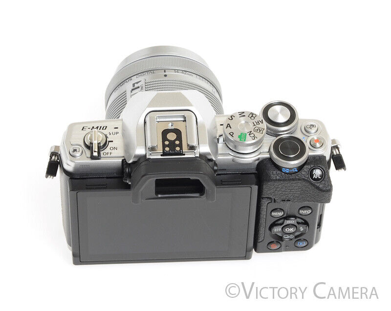 Olympus E-M10 Mark IV Chrome Mirrorless Camera w/ 14-42mm Zoom Lens -Clean- - Victory Camera