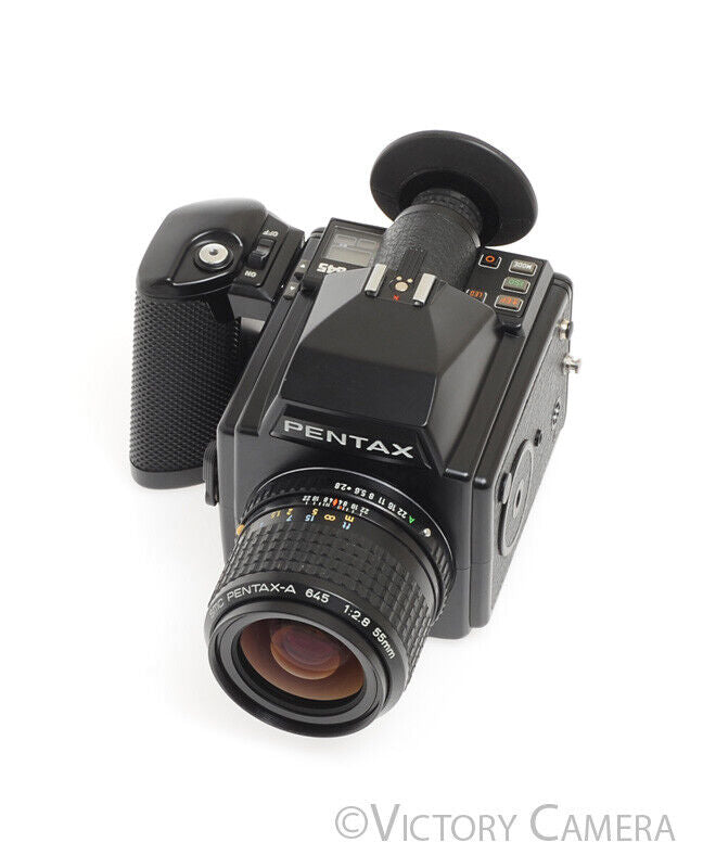 Pentax 645 Medium Format Camera with 55mm f2.8 Wide Angle Lens 120 Back [EXC+] - Victory Camera