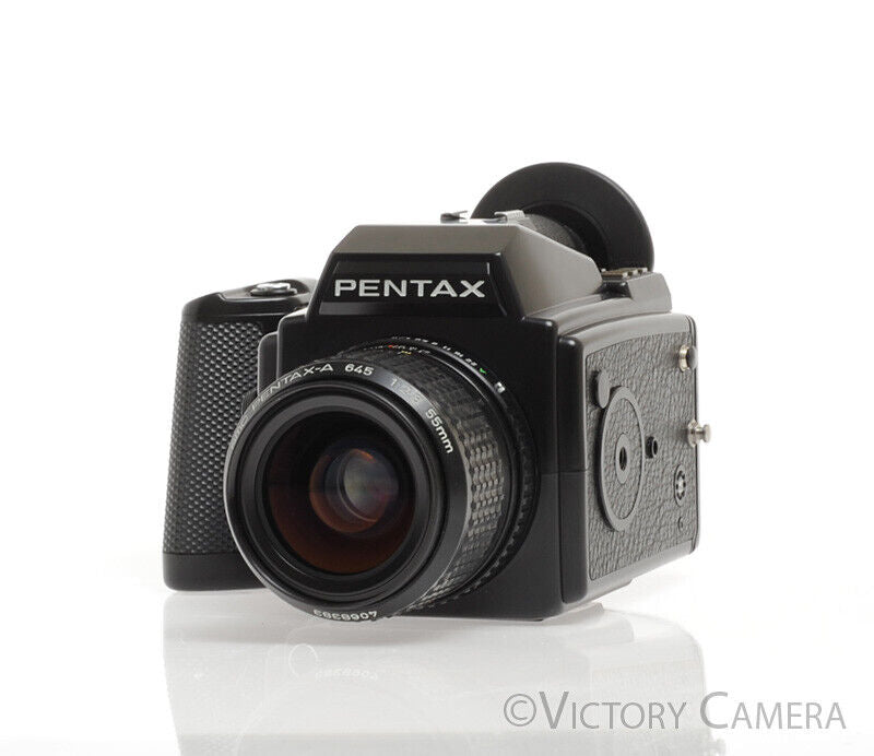 Pentax 645 Medium Format Camera with 55mm f2.8 Wide Angle Lens 120 Bac