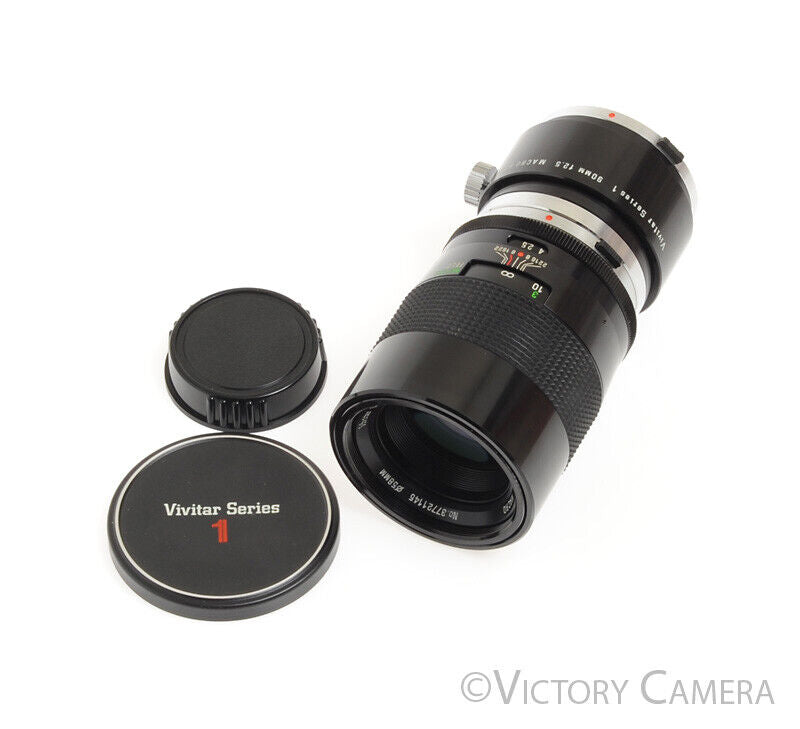 Vivitar Series 1 90mm f2.5 Macro Lens w/ Matched Macro Adapter for Oly