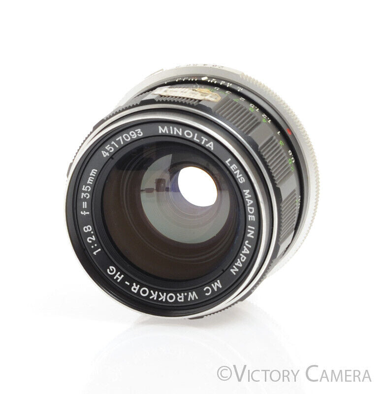 Minolta W.Rokkor-HG 35mm f2.8 MD Wide Lens -Clean w/ Case-