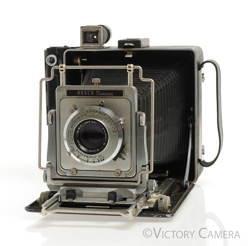 Busch Pressman Model D 4x5 Camera w/ Kodak Ektar 127mm f4.7 Lens [Good]