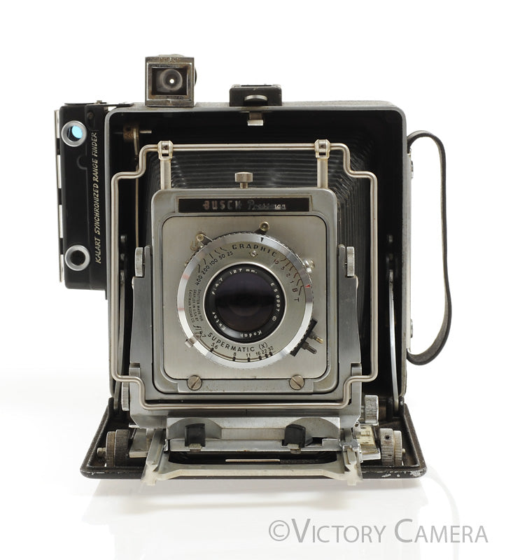 Busch Pressman Model D 4x5 Camera w/ Kodak Ektar 127mm f4.7 Lens [GOOD] - Victory Camera