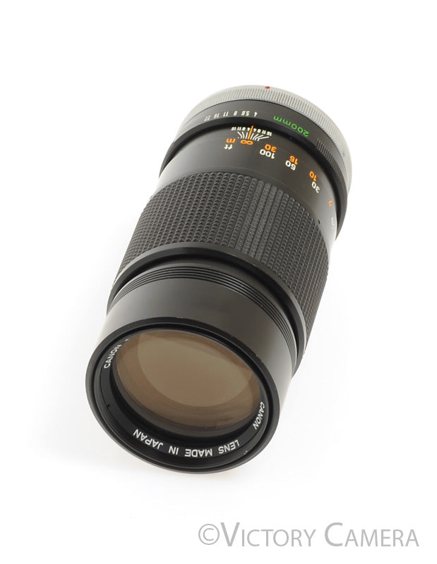 Canon FD 200mm f4 S.S.C. Telephoto Prime Lens [MINT-] - Victory Camera