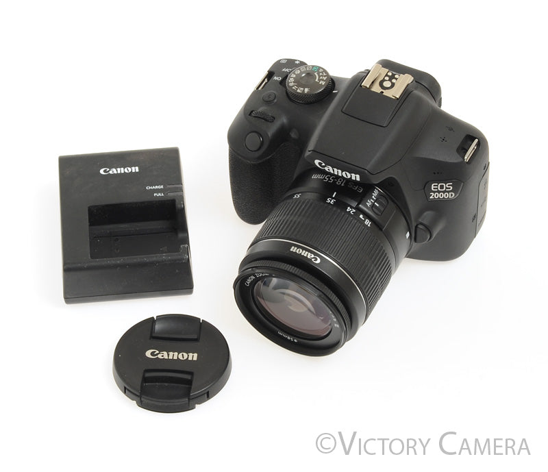 Canon EOS 2000D (Rebel T7) 24.1MP DSLR Camera w/ EF-s 18-55mm Lens [EXC+] - Victory Camera