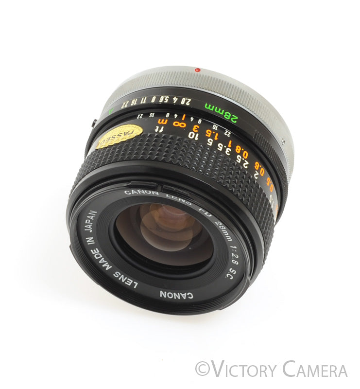 Canon 28mm f2.8 FD S.C. Manual Focus Wide Angle Lens [EXC+] - Victory Camera