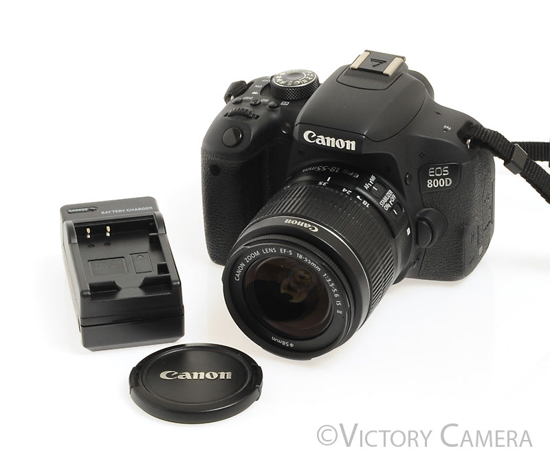 Canon EOS 800D Rebel T7i 24.2MP Digital SLR Camera w/ EF-s 18-55mm Lens [EX+] - Victory Camera