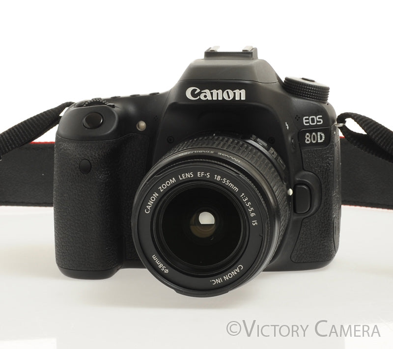 Canon EOS 80D 24.2MP DSLR Camera Body w/ 18-55mm f3.5-5.6 Lens [EXC] - Victory Camera