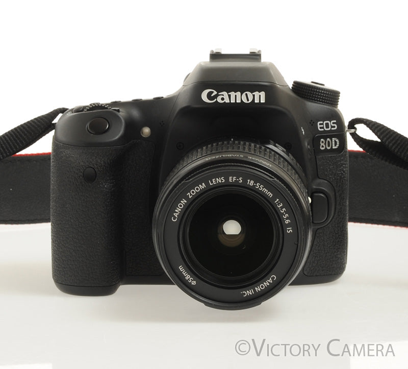 Canon EOS 80D 24.2MP DSLR Camera Body w/ 18-55mm f3.5-5.6 Lens [EXC] - Victory Camera