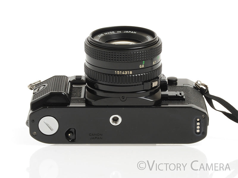 Canon A-1 A1 35mm Black Camera 50mm F1.8 Lens -Good Seals, No Squeak- [EXC+] - Victory Camera