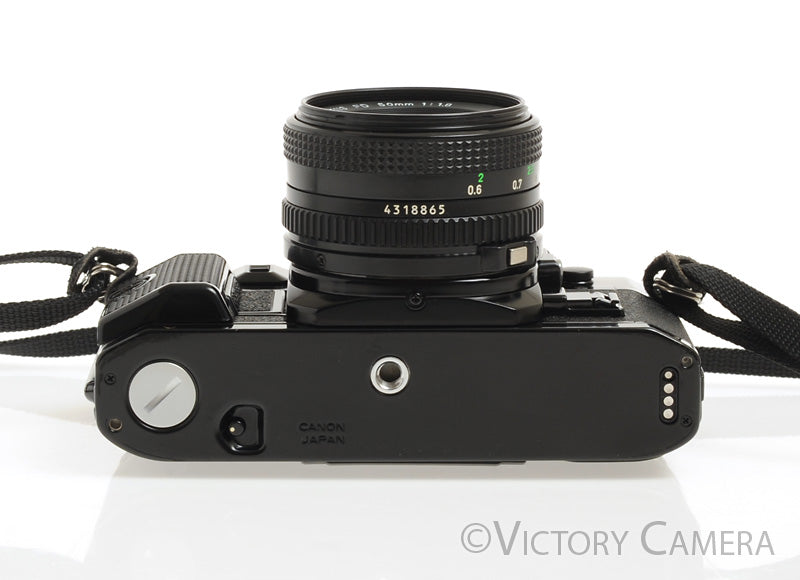 Canon A-1 A1 35mm Black Camera w/ 50mm F1.8 Lens -New Seals, No Squeak- [EX+] - Victory Camera