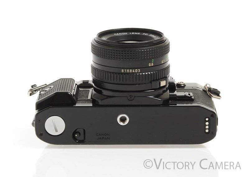 Canon A-1 A1 Black 35mm Film SLR Camera w/ 50mm F1.8 Lens -New Seals- [EX+] - Victory Camera