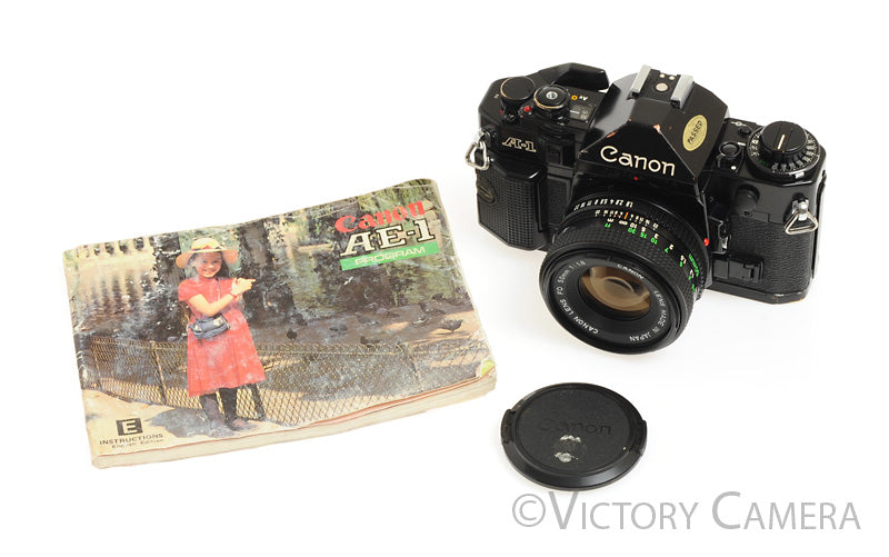 Canon A-1 A1 Black 35mm Film SLR Camera w/ 50mm F1.8 Lens -New Seals- [EXC-] - Victory Camera