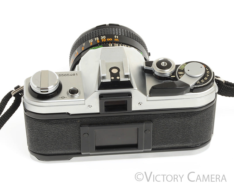 Canon AE-1 35mm Chrome Camera 50mm F1.8 Lens -New Seals, No Squeak- [EXC] - Victory Camera