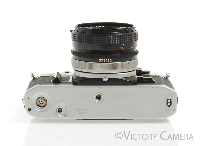 Canon AE-1 35mm Chrome Camera 50mm F1.8 Lens -New Seals, No Squeak- [EXC] - Victory Camera