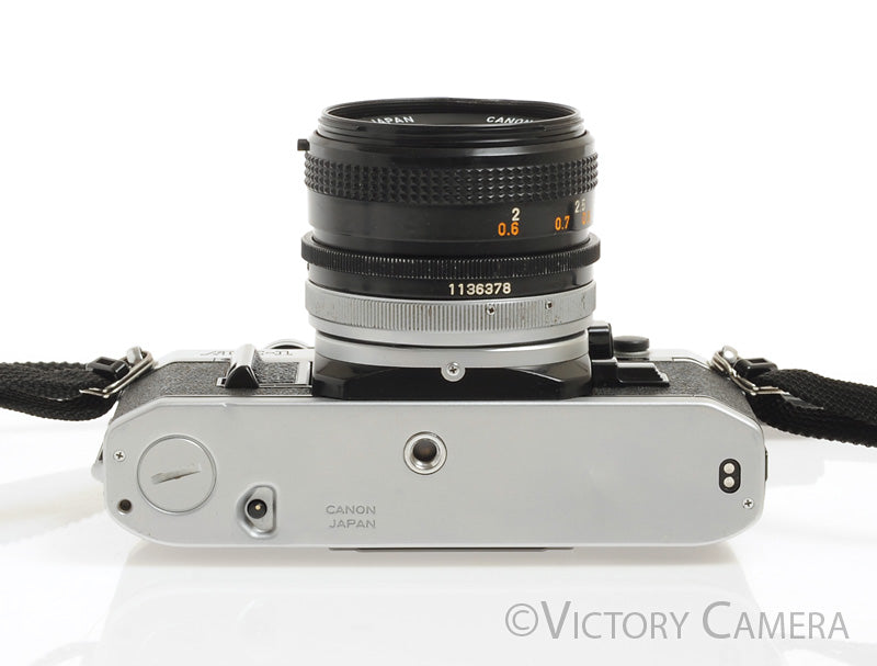 Canon AE-1 35mm Chrome Camera 50mm F1.8 Lens -New Seals, No Squeak- [EXC] - Victory Camera