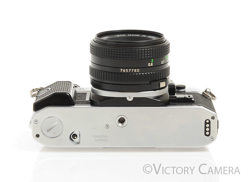 Canon AE-1 Program Chrome 35mm Film Camera w/ 50mm F1.8 Lens -New Seals- [NM] - Victory Camera