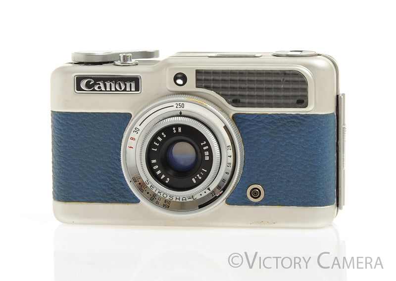 Canon Demi Blue Leather Half Frame 35mm Film Camera -No Meter- [Good] - Victory Camera